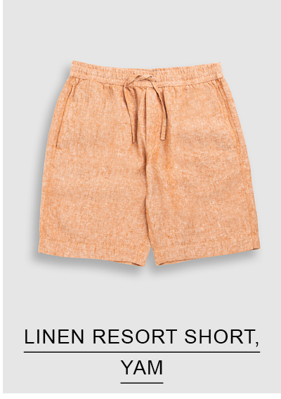 Shop Linen 9" Resort Short, Yam online and instore at Rodd & Gunn