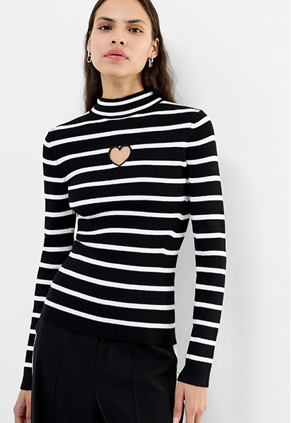 Melrose Heart Cut Out Long Sleeve Jumper