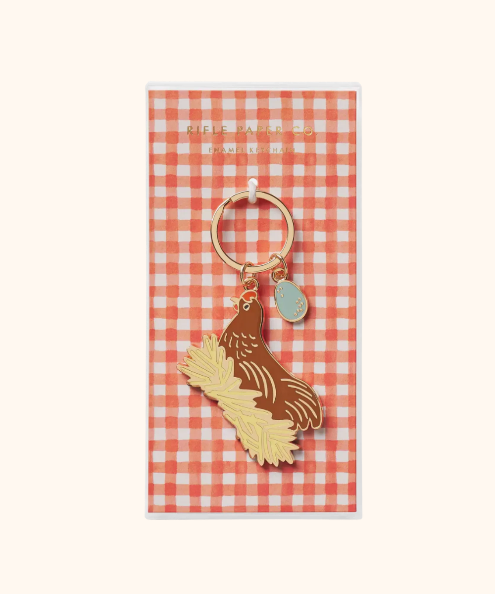 Chicken Enamel Keychain