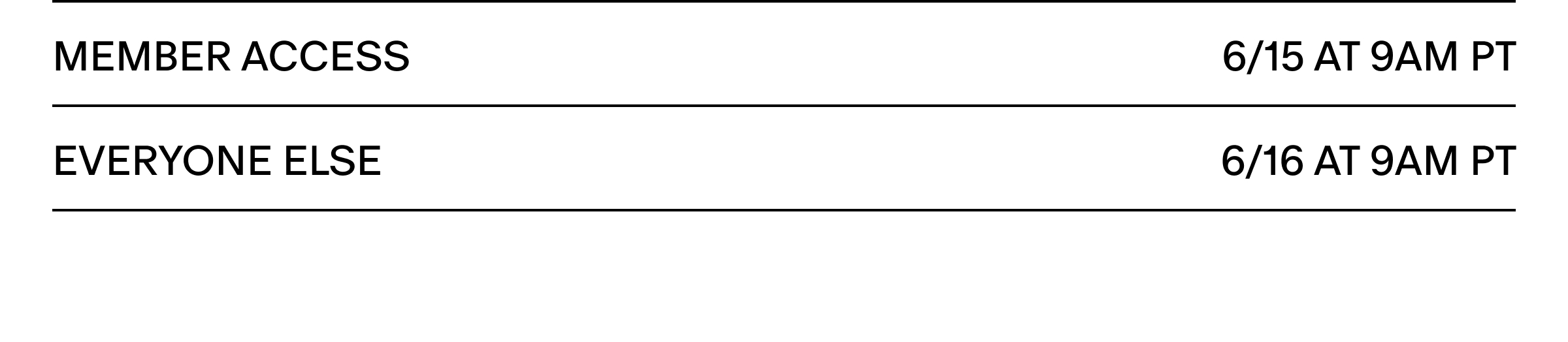 member and non-member dates