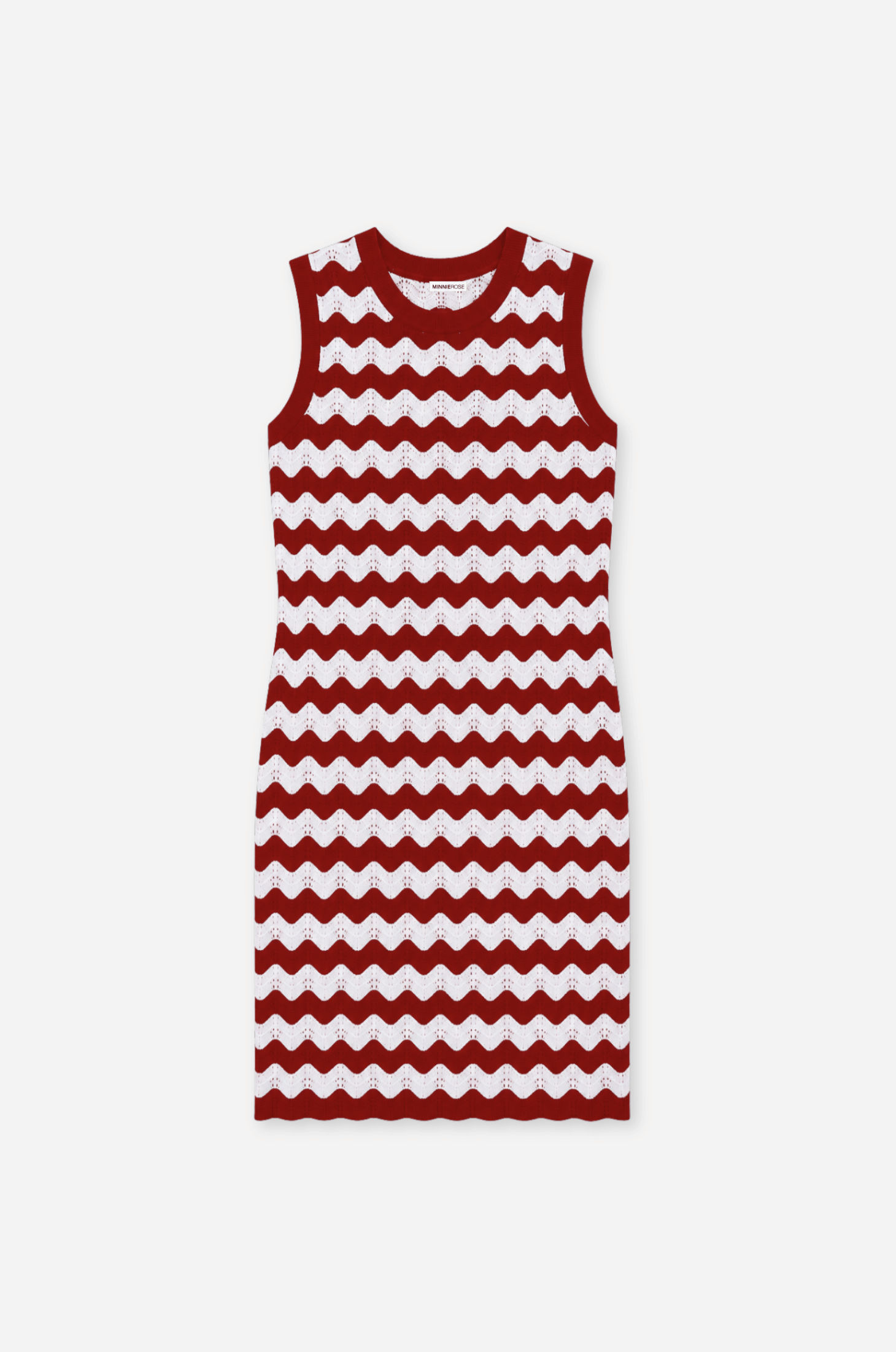 Image of Scallop Stripe Tank Dress