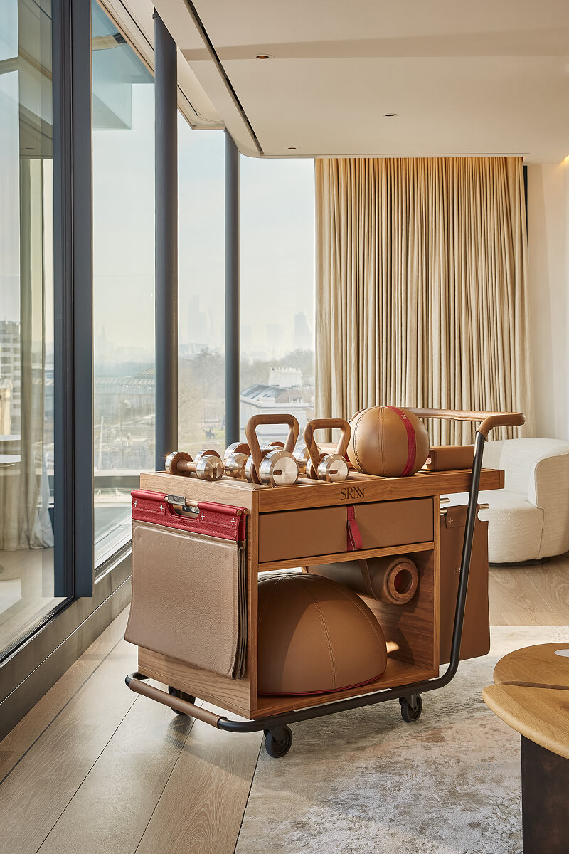 Surrenne trolley in a suite at The Emory