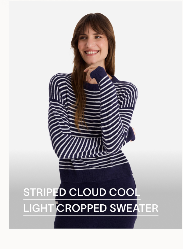 Striped Cloud Cool Light Cropped Sweater