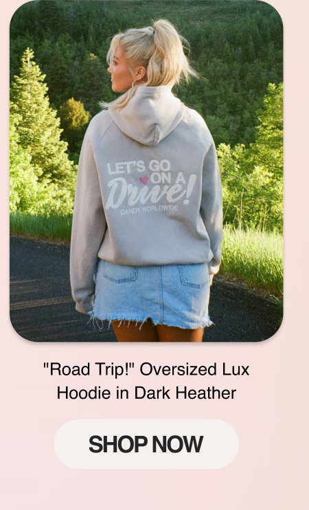 "Let's Go on a Drive" Oversized Lux Hoodie in Light Gray