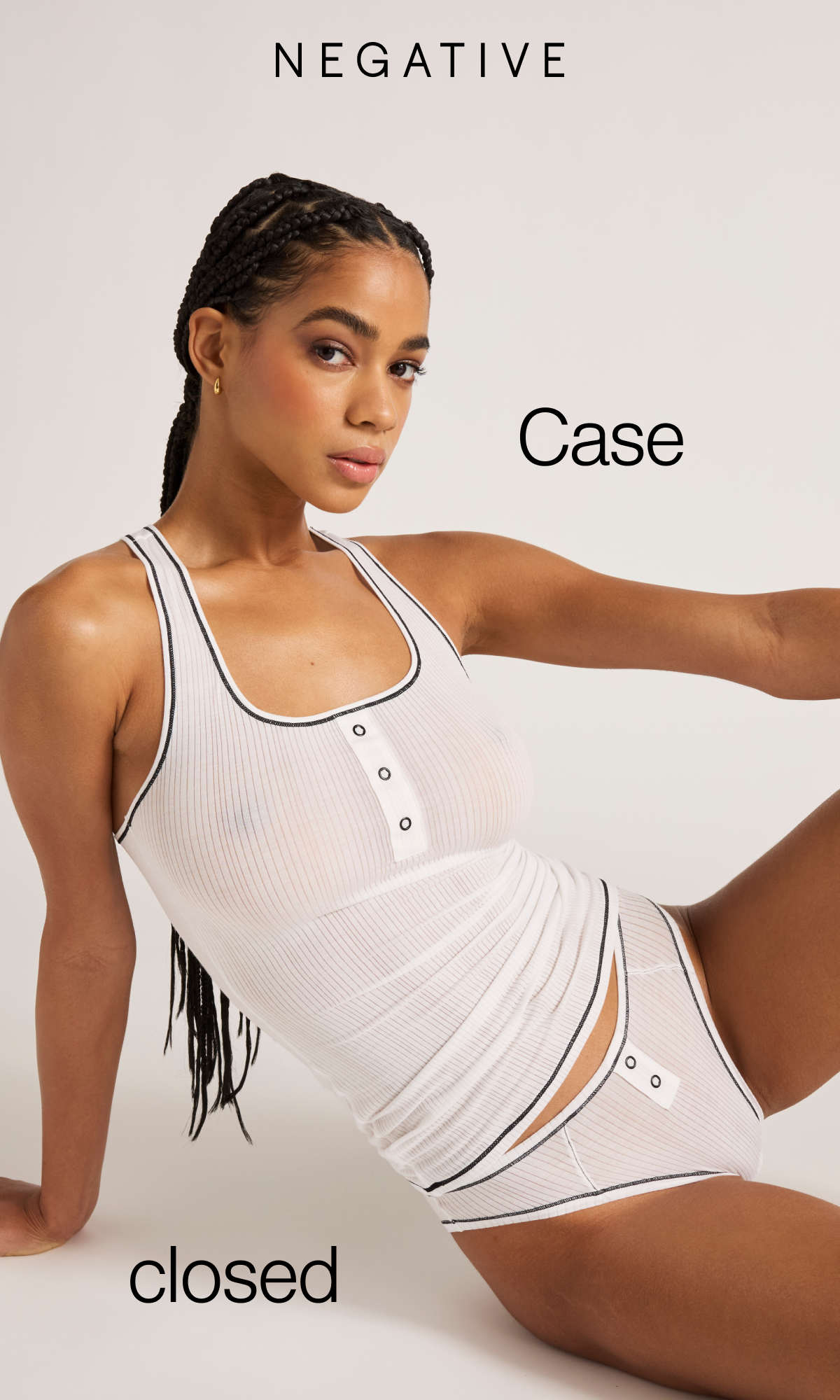Introducing the Whipped Racerback Tank and French Cut Brief in White + Black.