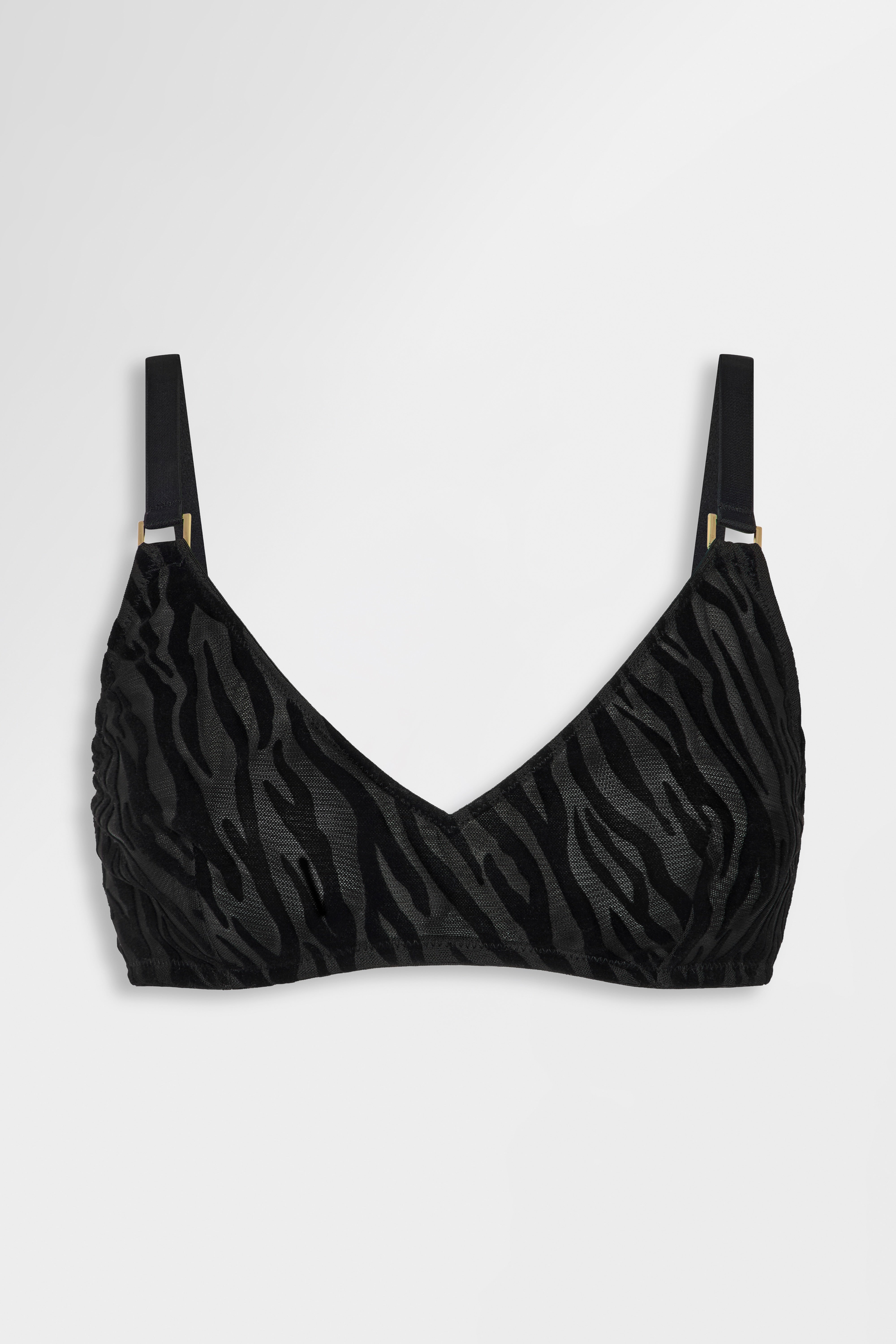 Image of The Nieve Zebra Mesh Bralette Black