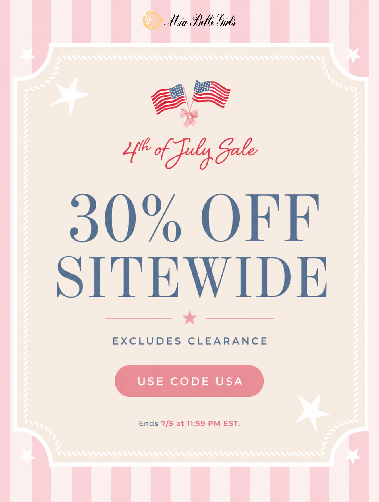 4th of July: 30% OFF Sitewide