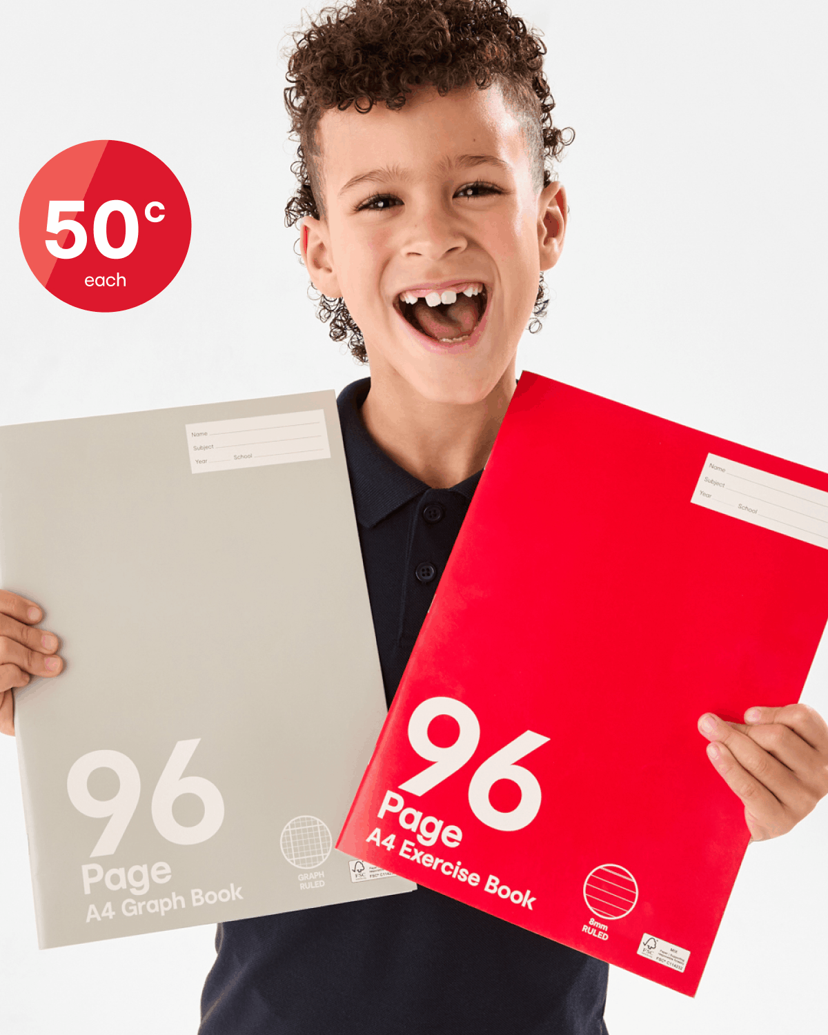 A4 Graph Book - 96 Pages, Grey 50c.