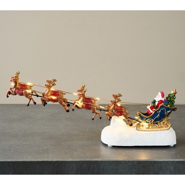 ShWk 8/18 Illuminated Santa in Flight by Valerie