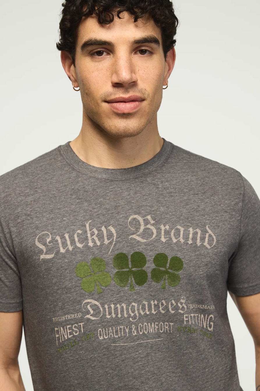 Image of Lucky Brand Vintage Lucky Logo Tee - Men's Clothing Tops Shirts Tee Graphic T Shirts in Jet Black