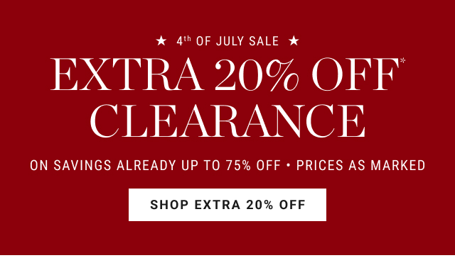 Extra 20% Off Clearance