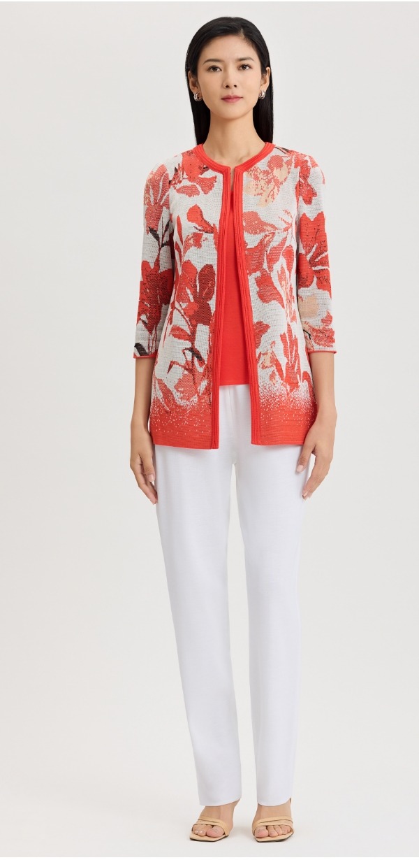 Heritage Floral Jacquard Flat Knit Jacket