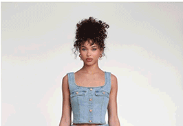 Stretch Denim Bustier Top