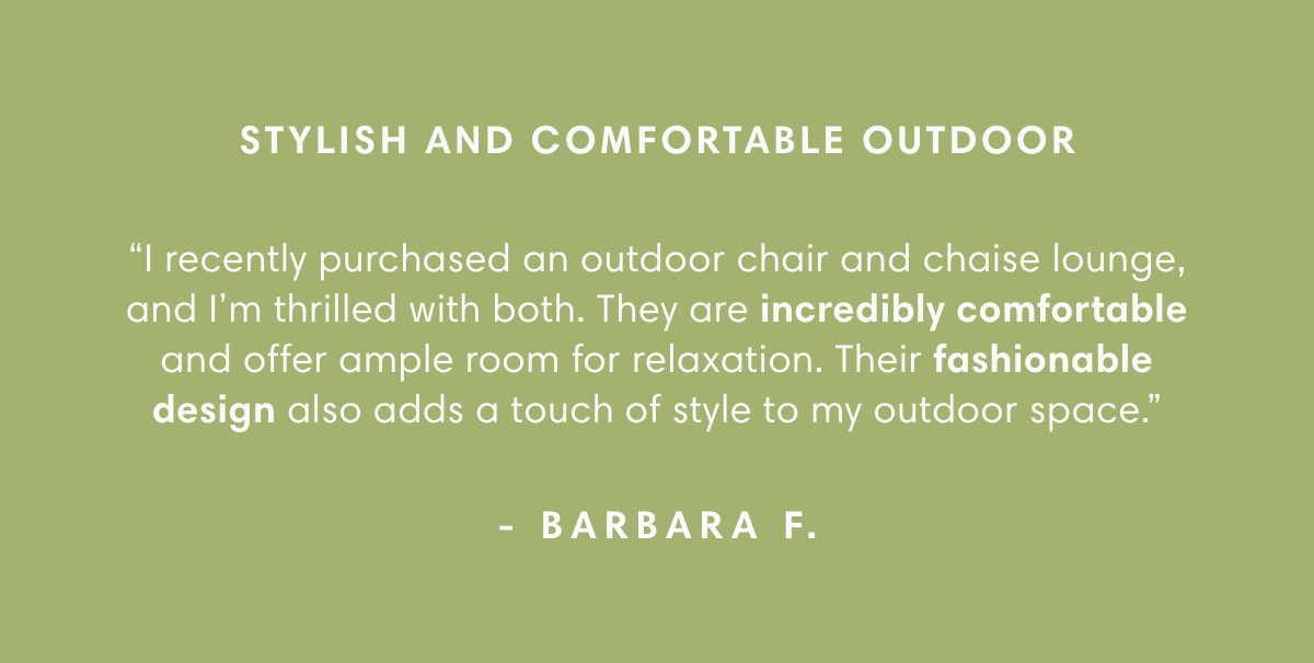 STYLISH AND COMFORTABLE OUTDOOR SEATING