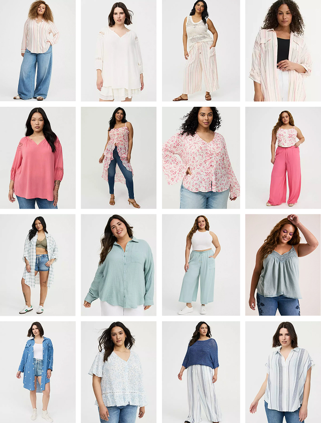 Grid of gauze styles 