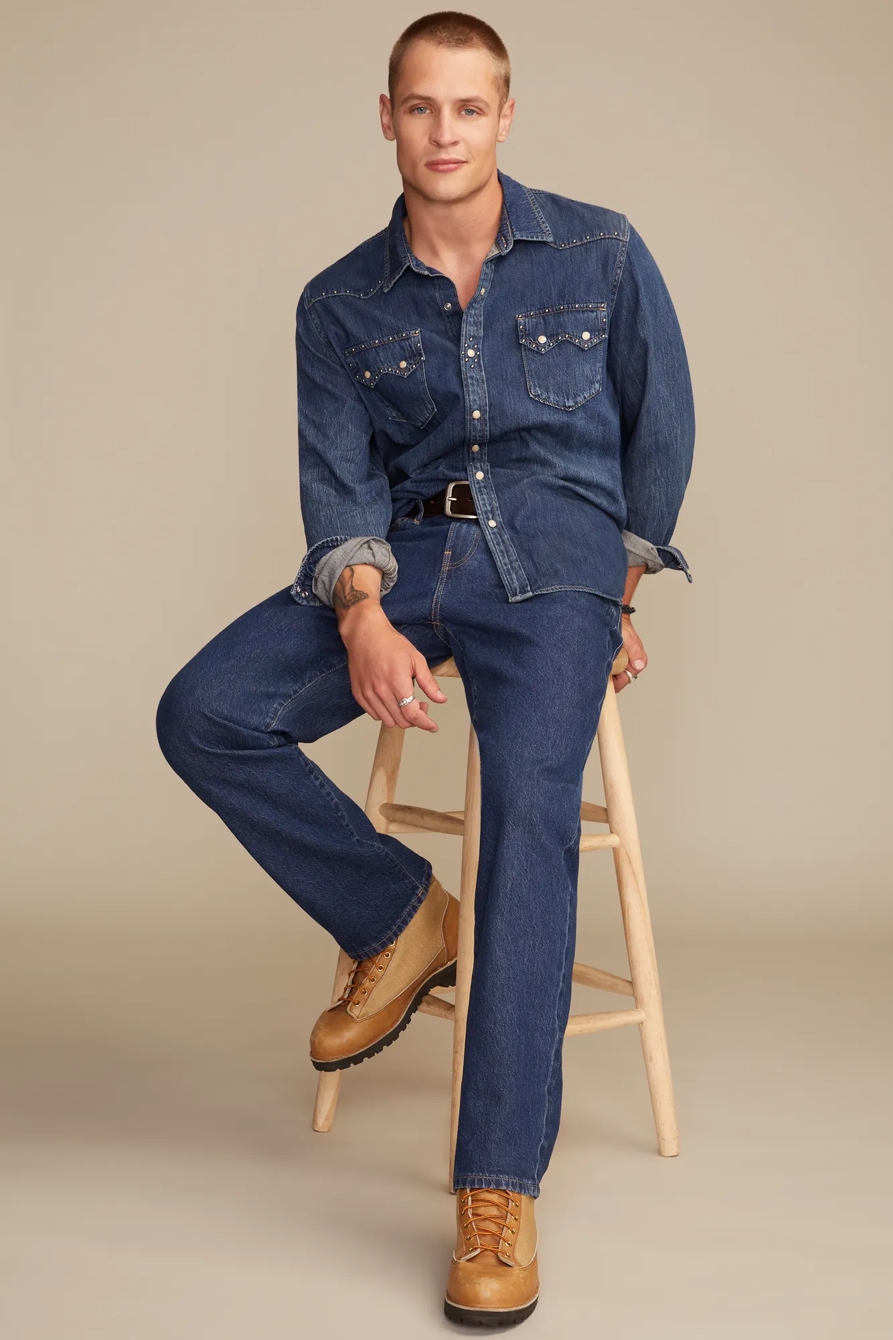 Image of Lucky Brand Cole Hauser 363 Vintage Straight - Men's Pants Denim Straight Leg Jeans in Ironclad