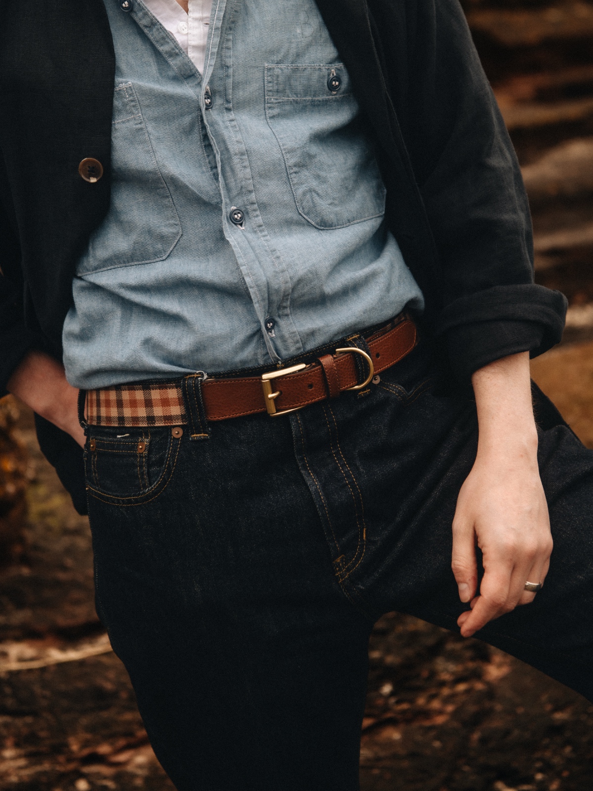 Chestnut Check Belt