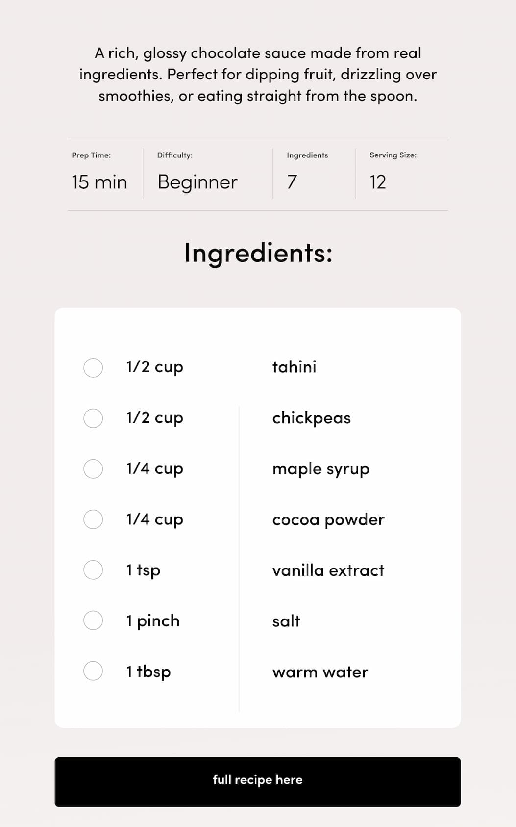 Chocolate Tahini