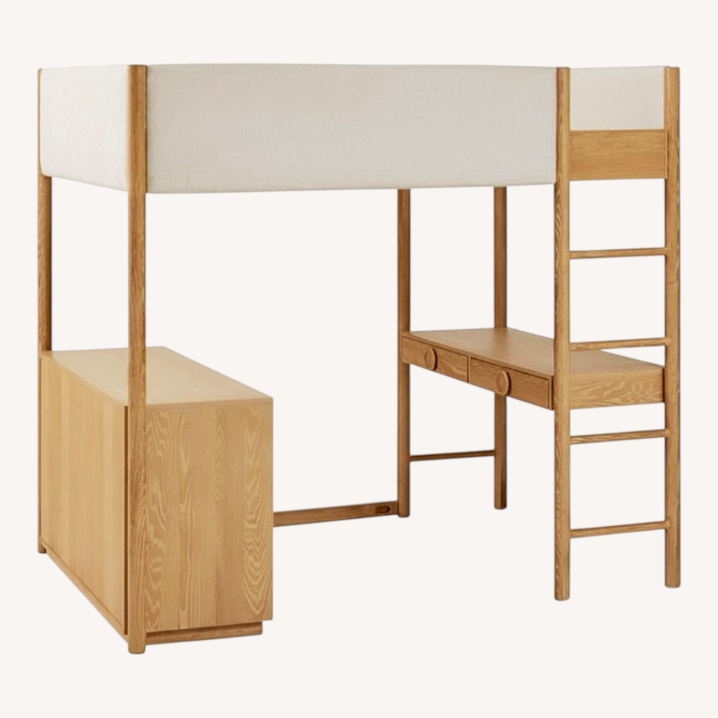 Image of West Elm Statement Knob Loft Bed W Desk & Dresser