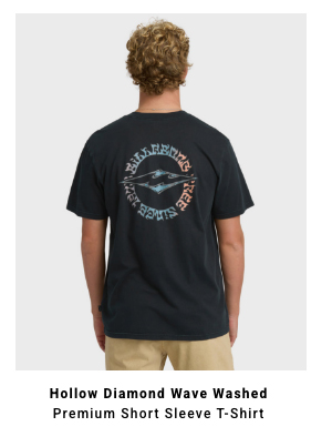Hollow Diamond Wave Washed Premium Short Sleeve T-Shirt