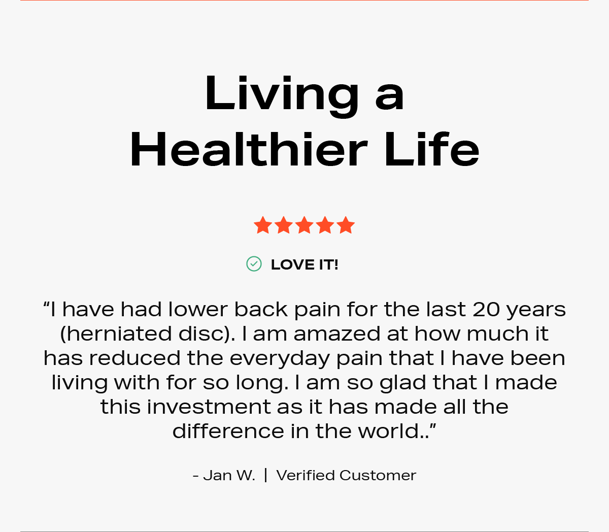 Living a healthier life - Joovv customer reviews