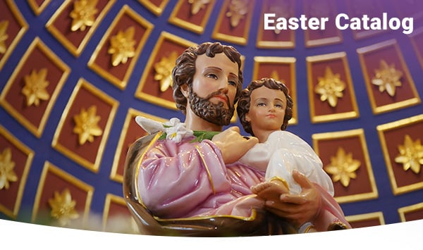 A statue of St. Joseph and Jesus at St. Joseph Church in Ayutthaya, Thailand.