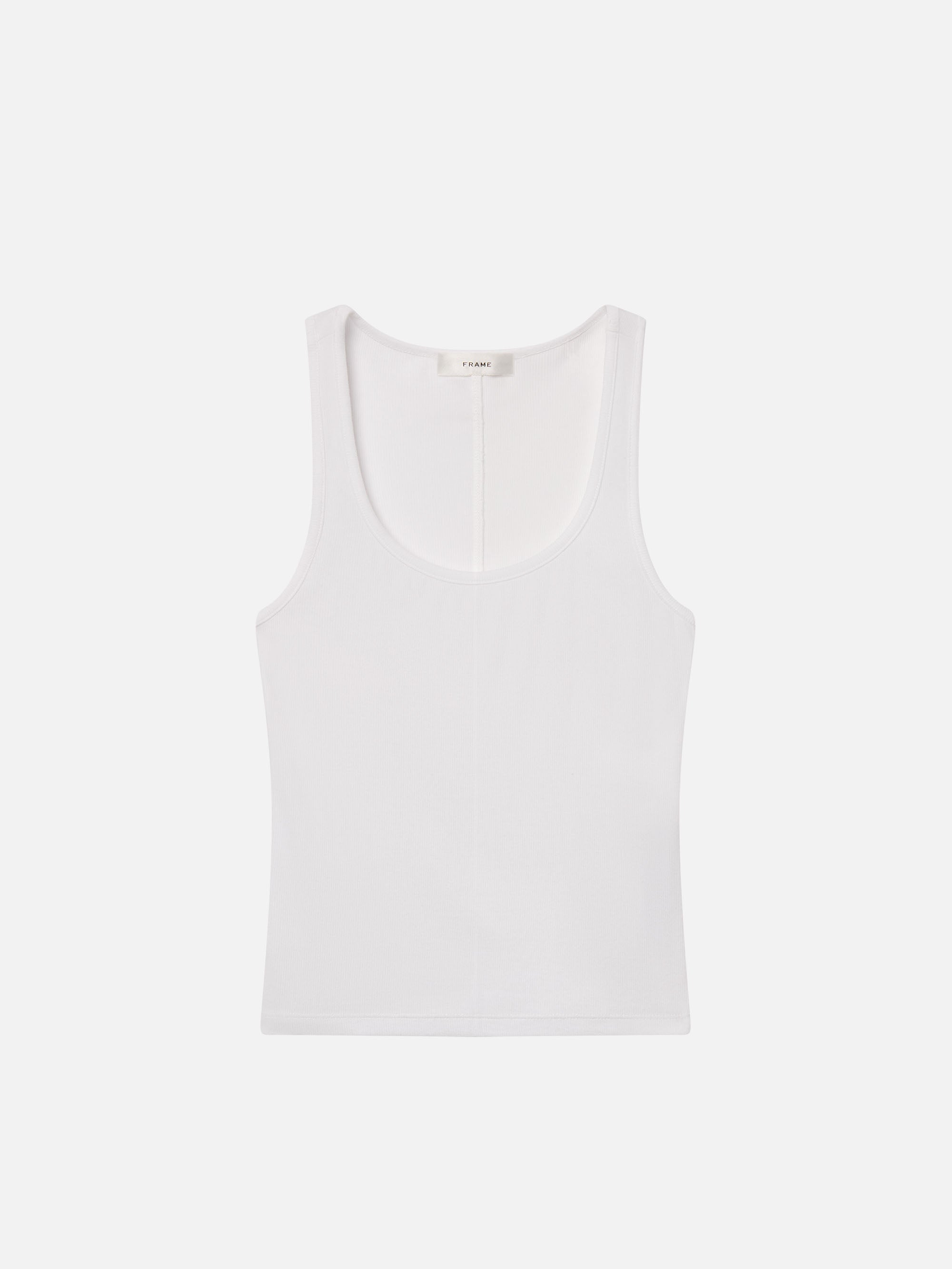 THE RIB SCOOP NECK TANK IN WHITE