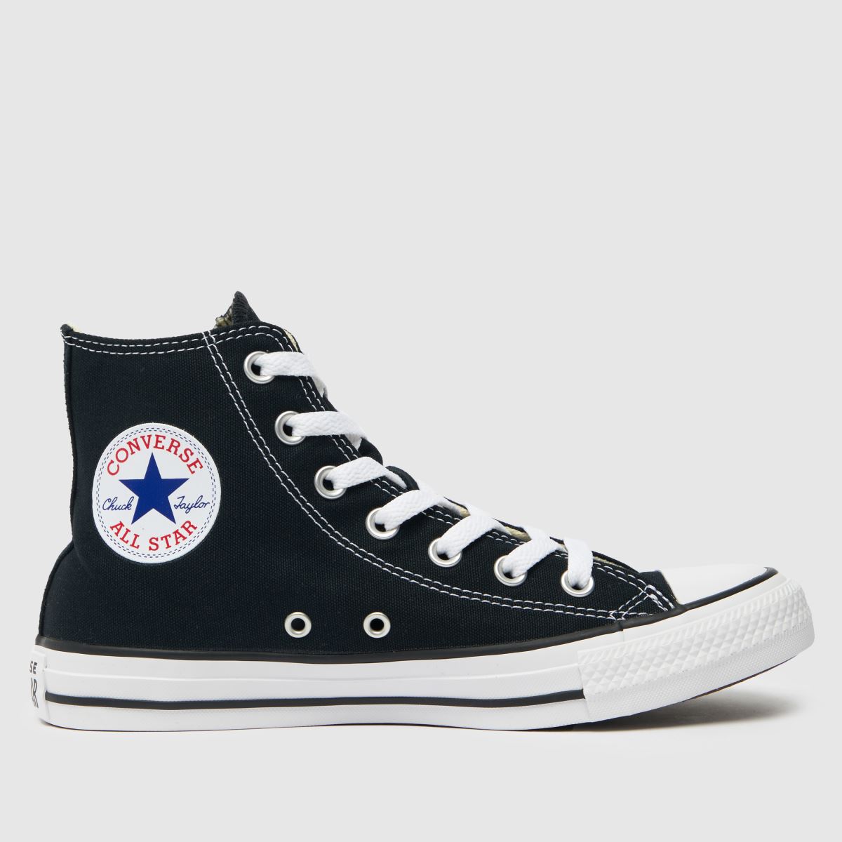 An image of a black Converse All Star Hi trainer