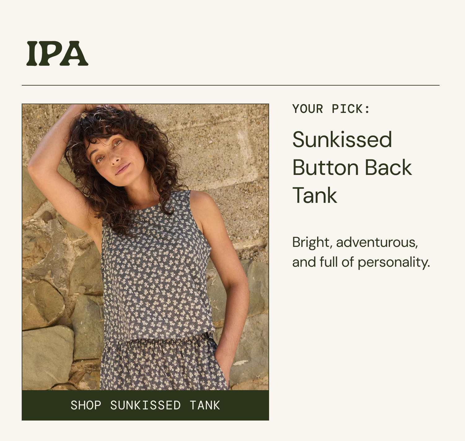 Sunkissed Button Back Tank