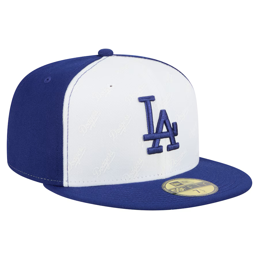 Image of New Era Los Angeles Dodgers Repeat 59FIFTY Fitted Hat - White/Royal
