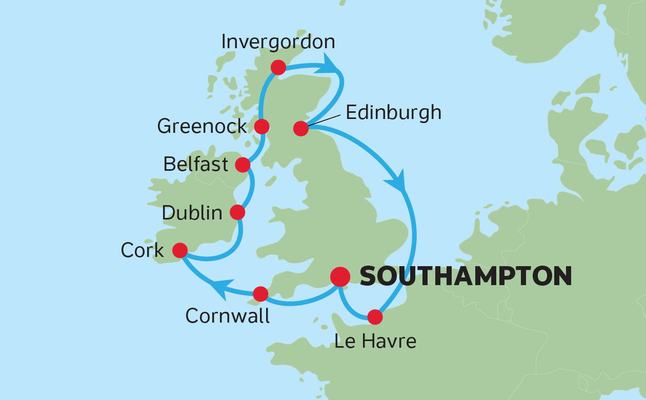 BRITISH ISLES <br>WITH FRANCE & BELFAST MAP