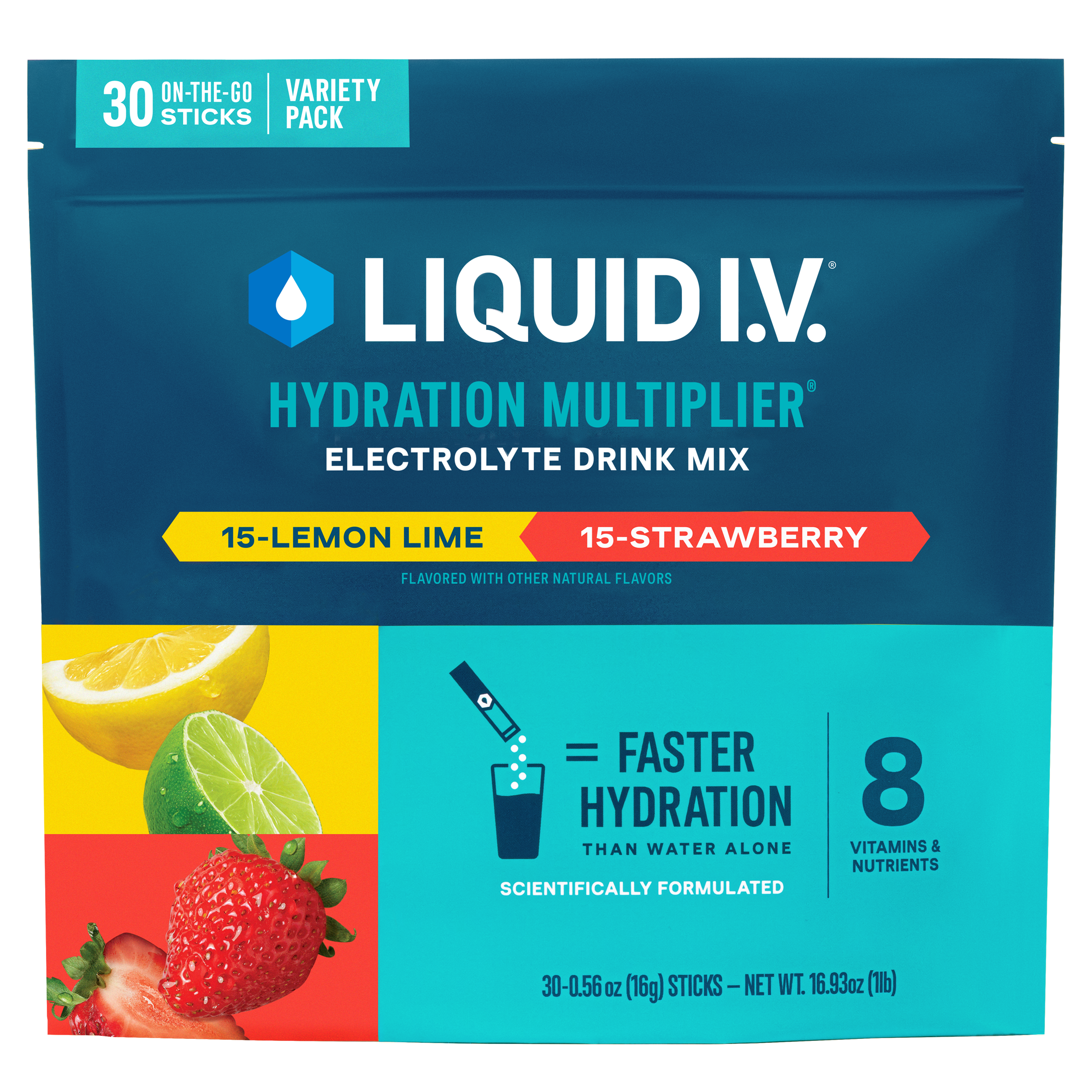 Liquid I.V. Hydration Multiplier, Lemon Lime/Strawberry