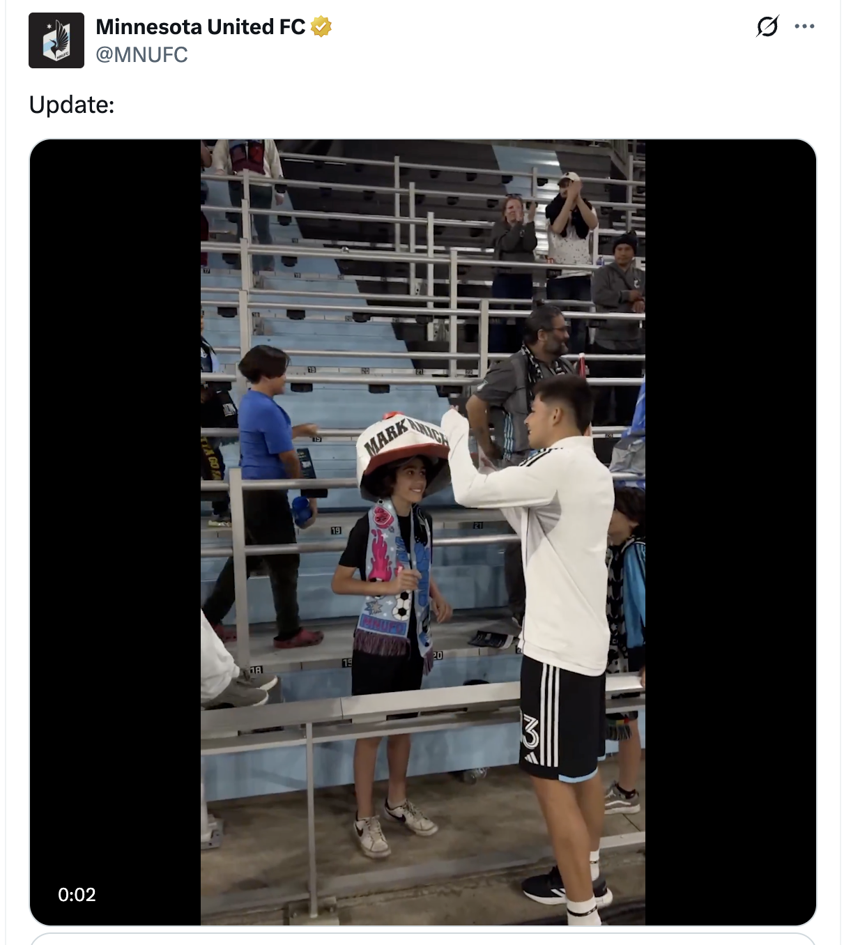 Anthony Markanich Signing a Giant Fan Hat