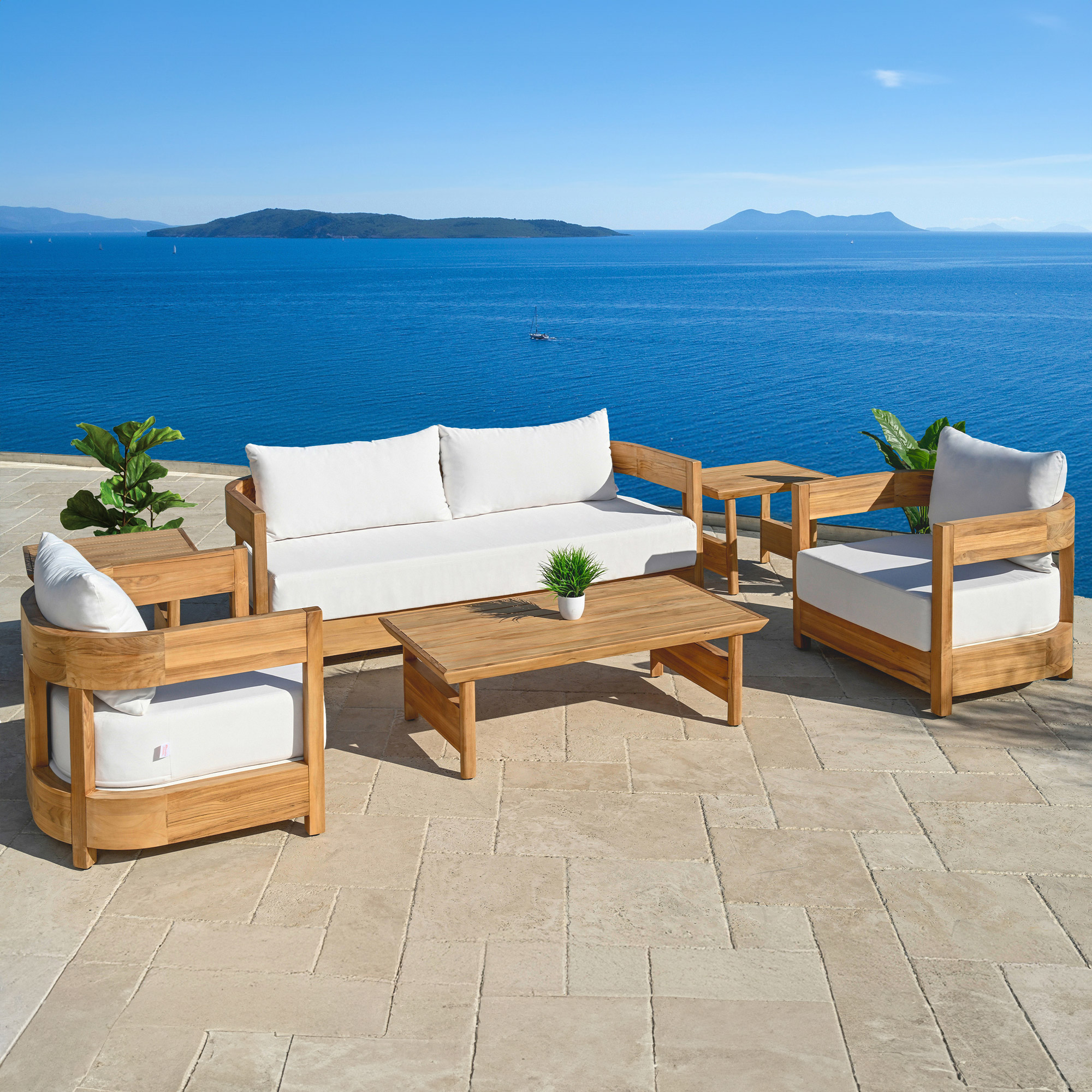 Santino Teak 6-Piece Outdoor Patio Seating Set by Abbyson Home
