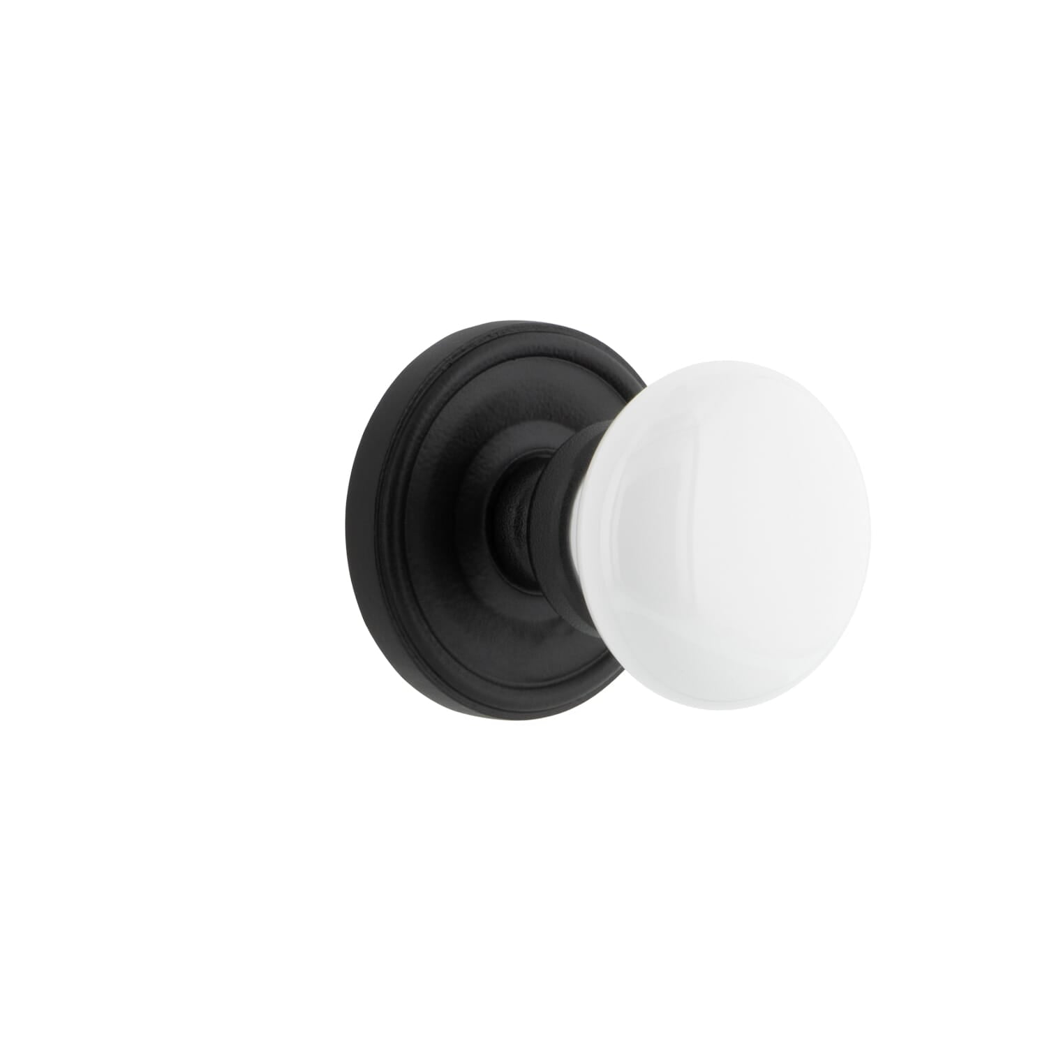 Image of Loch Rosette with White Snow Porcelain Knob
