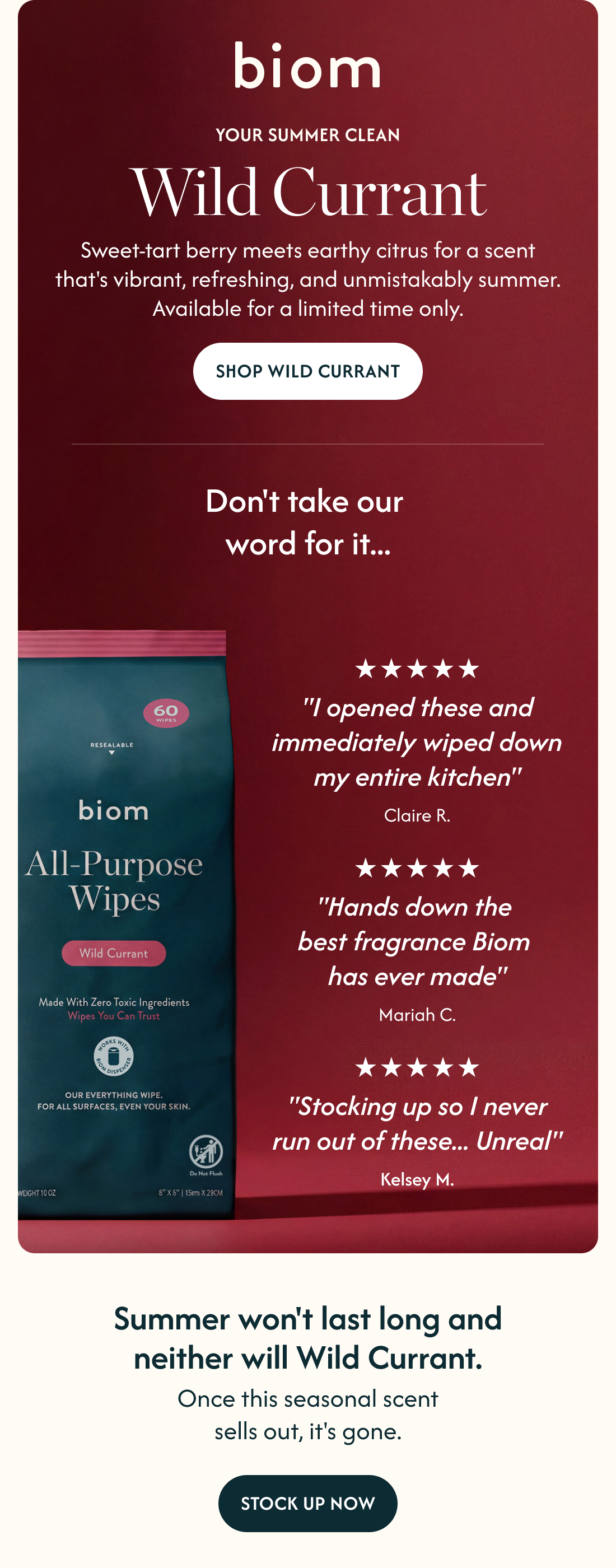 Biom Wild Currant Launch