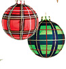 Suzanne Kasler Plaid Glass Ornaments - Set of 12