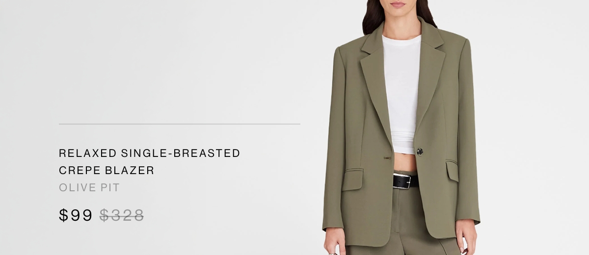 Relaxed Single-Breasted Crepe Blazer