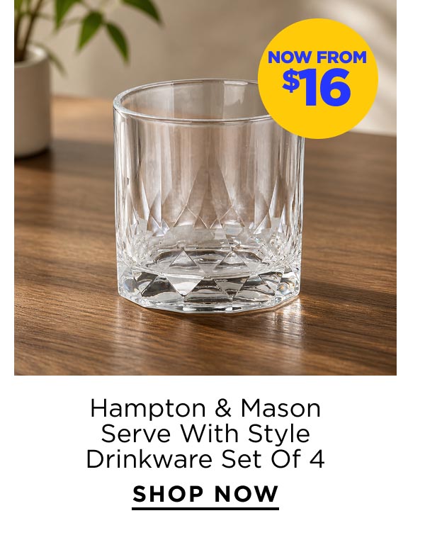 Hampton & Mason Serve With Style Drinkware Set of 4