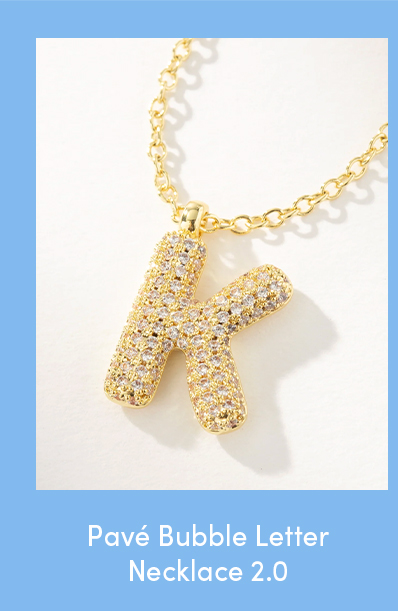 Pave bubble letter necklace 2.0