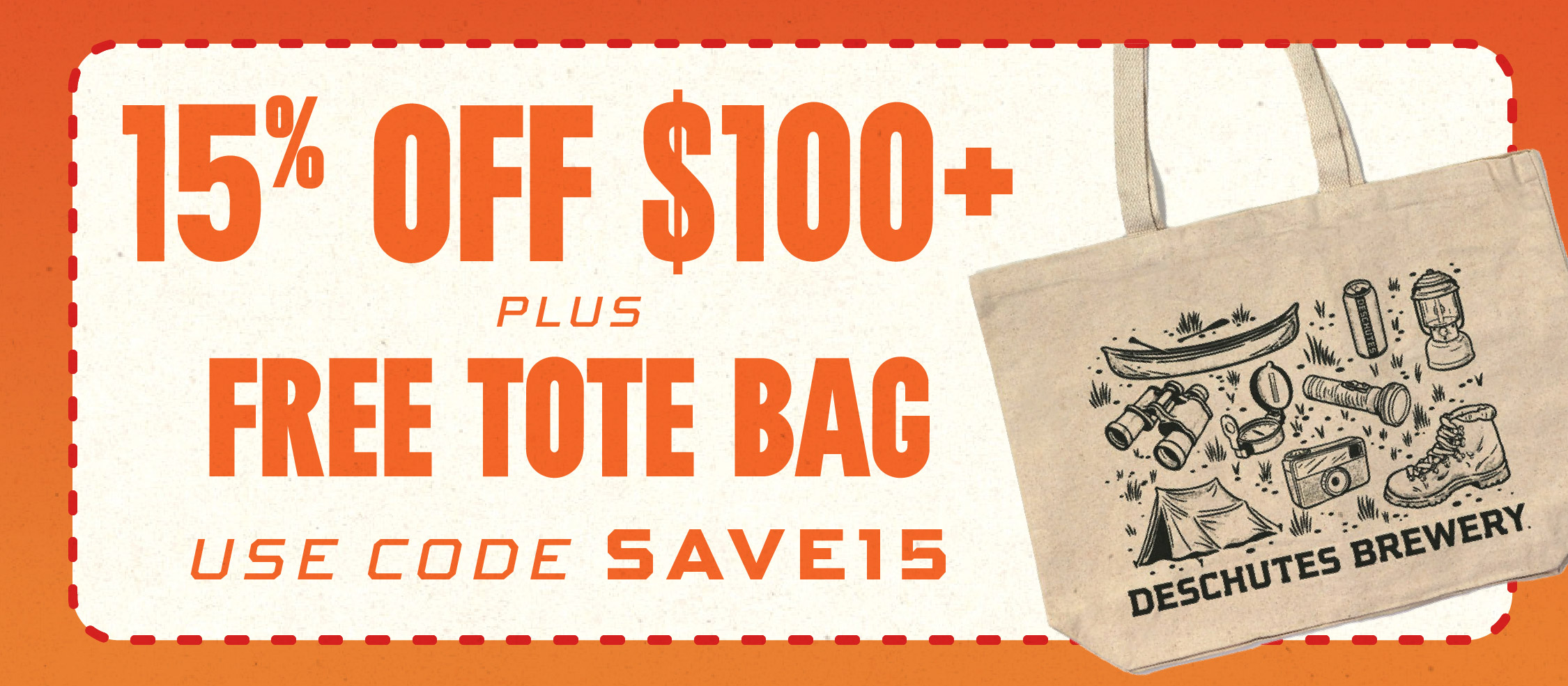 Save 10% and get a free tote when you spend $100+ with code save15