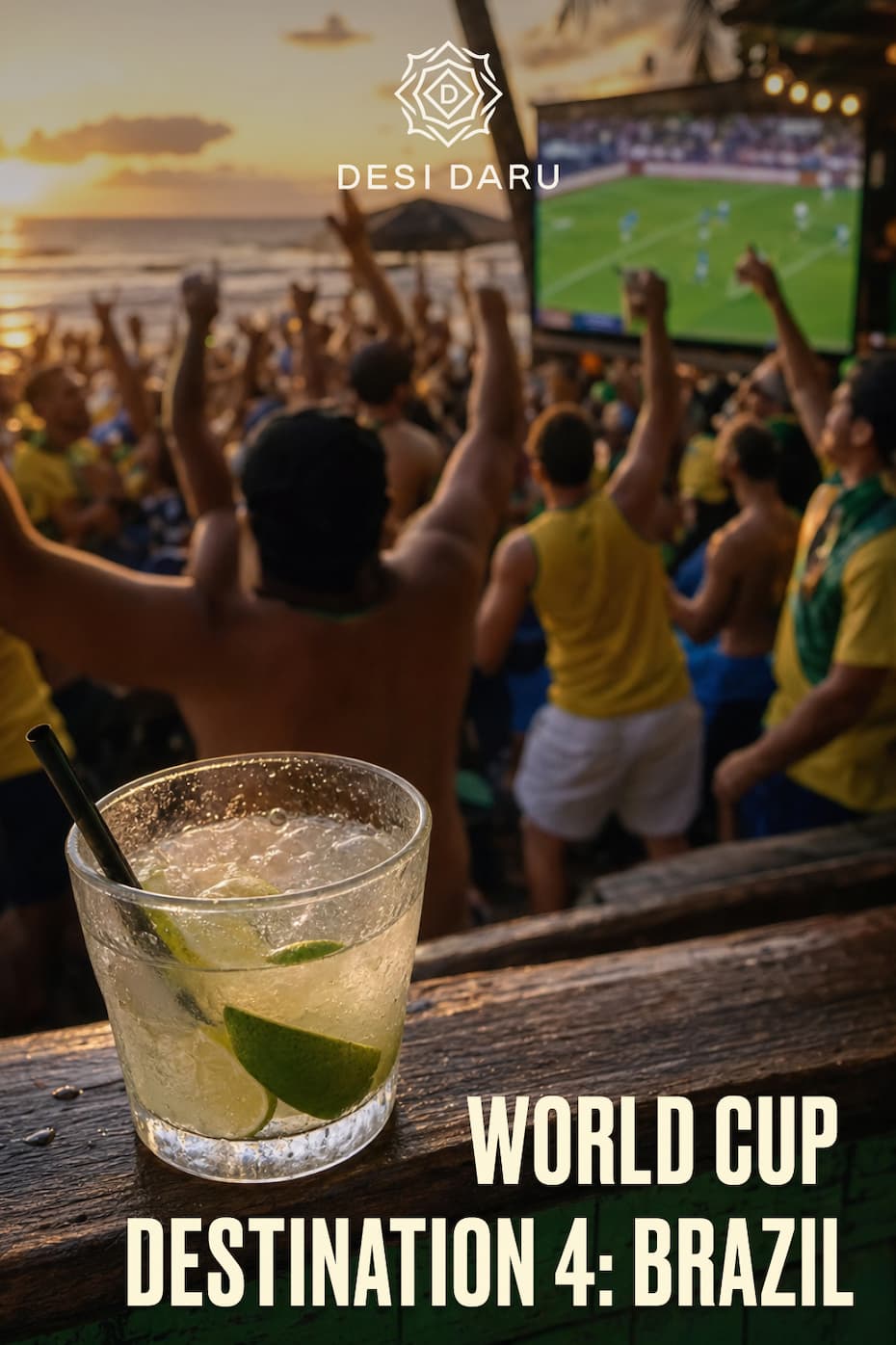 Brazil beach watching football