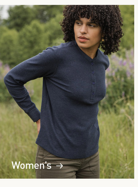 Women's waffle henleys