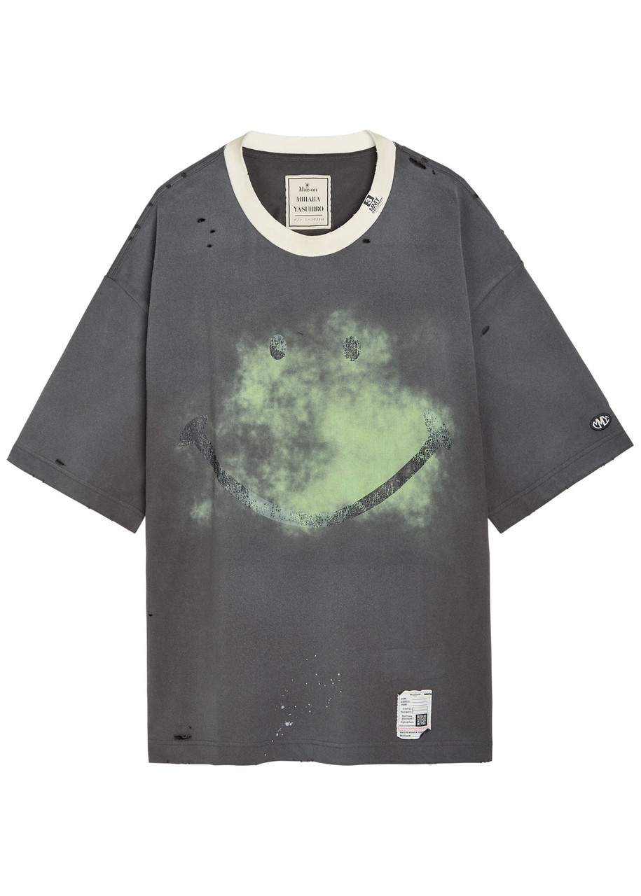 MAISON MIHARA YASUHIRO Distressed printed cotton T-shirt