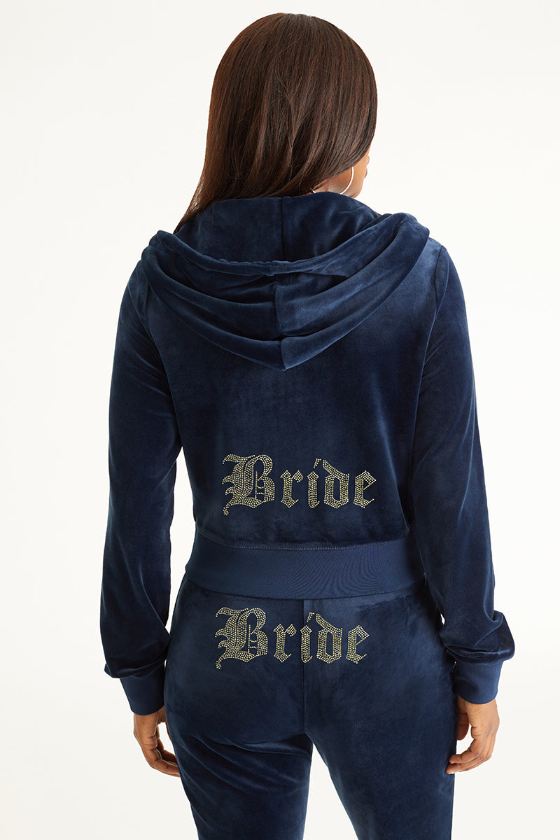 Image of Bride Customizable Big Bling Velour Hoodie