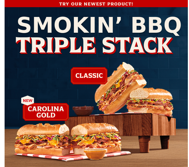 Try our newest product! Smokin' BBQ Triple Stack! 