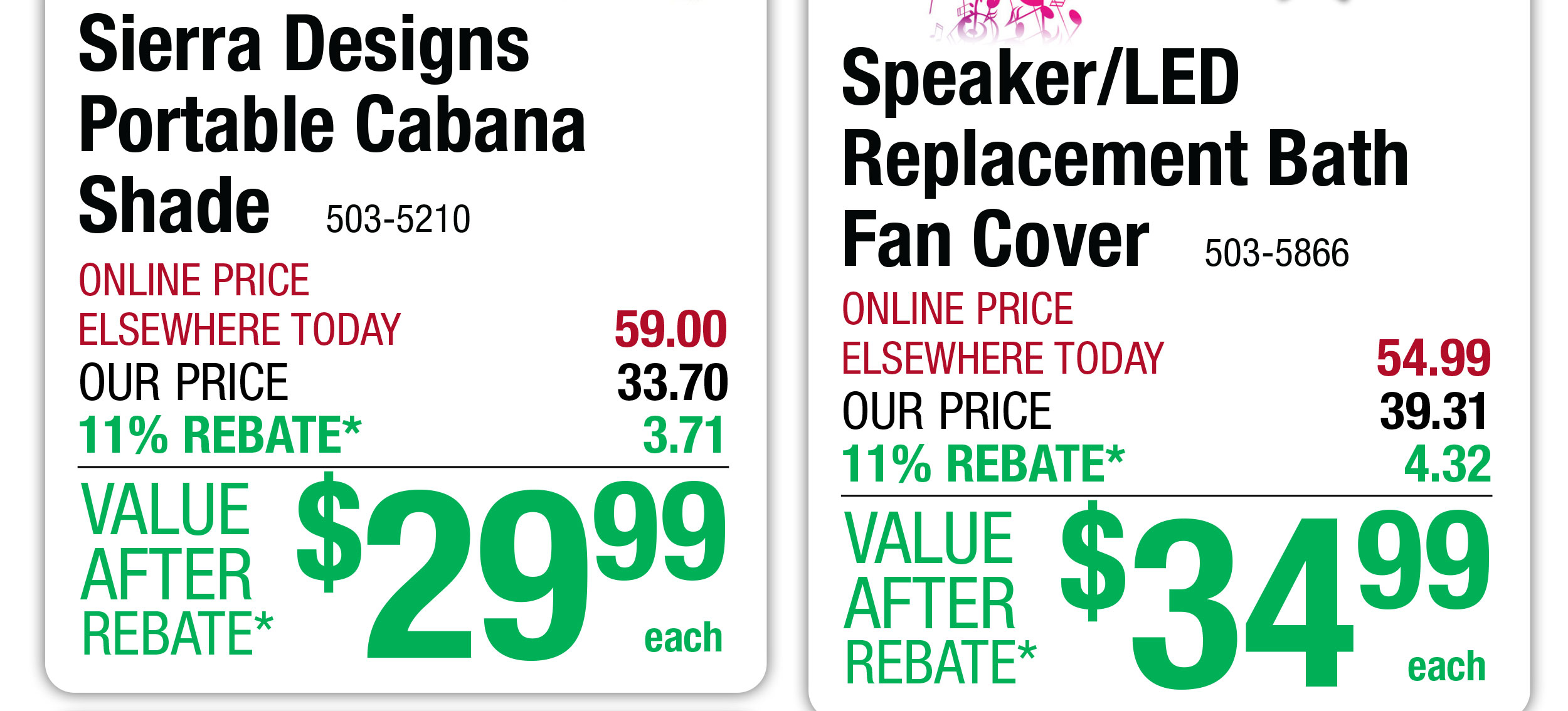 Speaker/LED Replacement Bath Fan Cover - ONLY $34.99 After Rebate*!