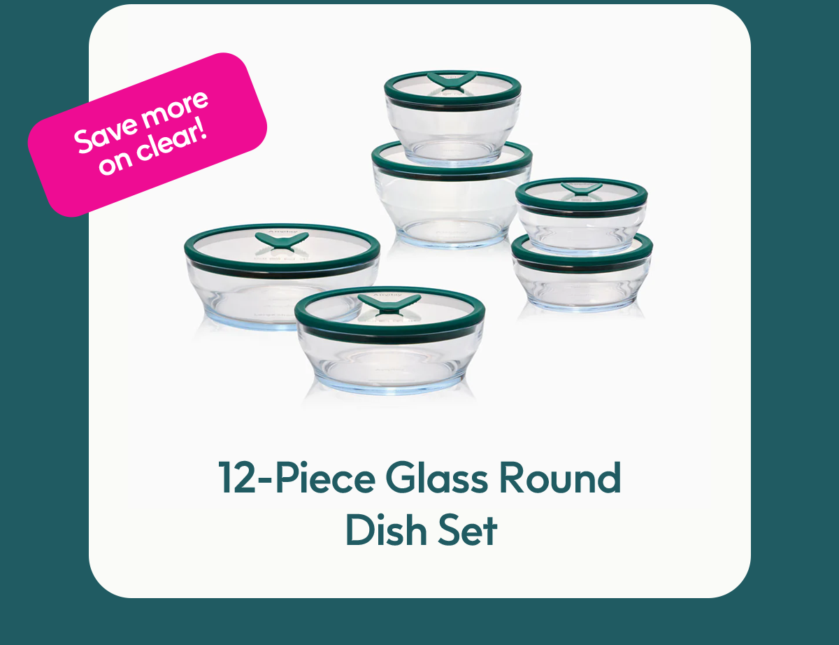 12-Piece Glass Round Dish Set
