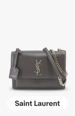 A gray Saint Laurent Sunset Crossbody Bag.