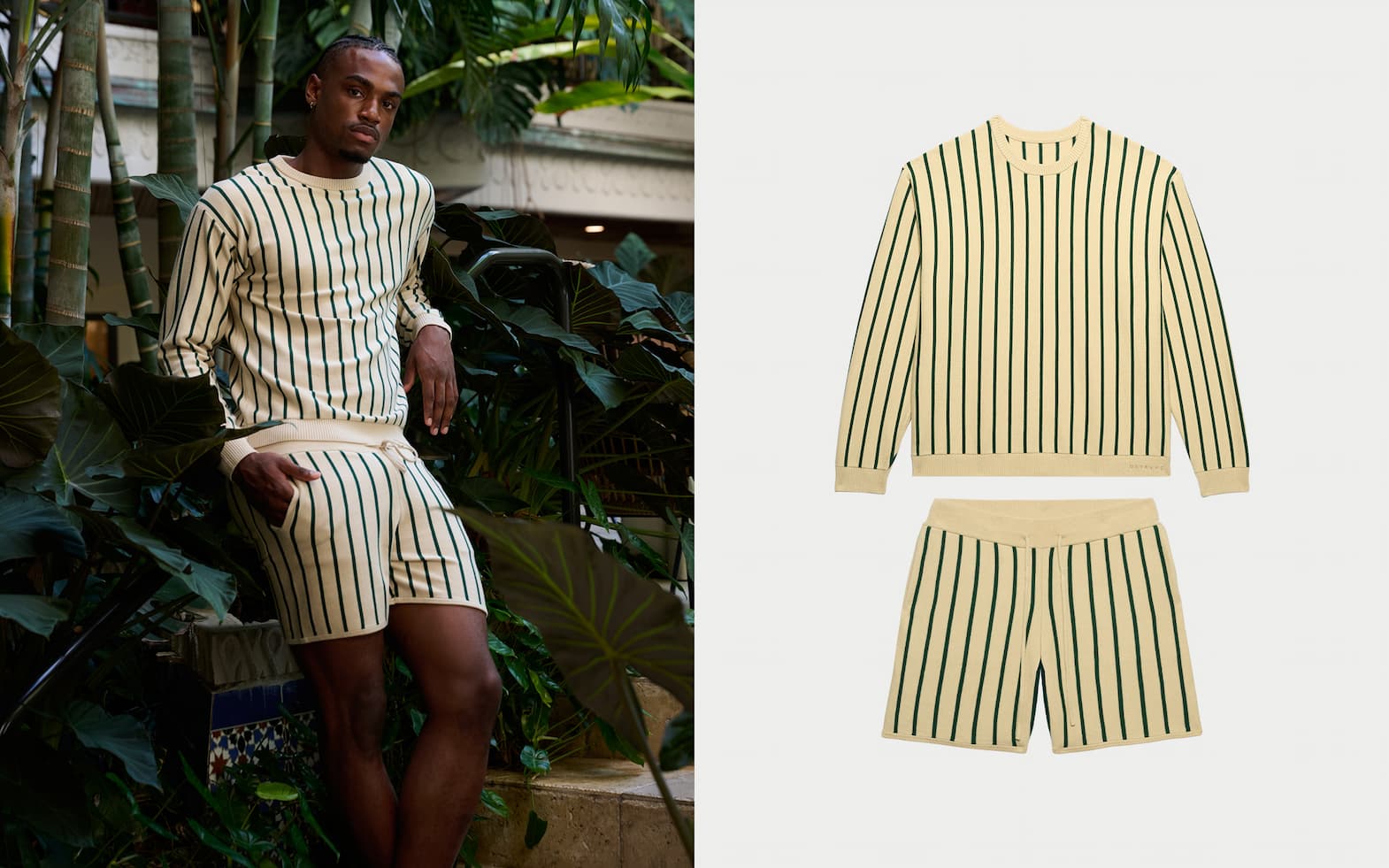 EMERALD STRIPE KNIT SET